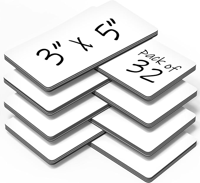 32 Pack Dry Erase Magnetic Labels 3x5 in by Juzari