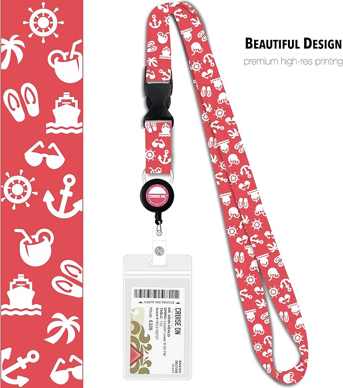 Cruise On Cruise Lanyard for Ship Cards – 2-Pack Retractable Badge & Waterproof - Image 4