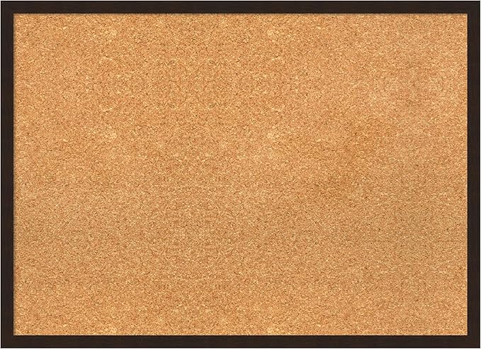 Amanti Art Natural Cork Board for Wall, 21x29 Vision Board with Brown Wood Frame, Medium Corkboard Office Decor for Home Organization, Rustic Farmhouse Corkboard Pinboard to display items for home-DeskLoop Office