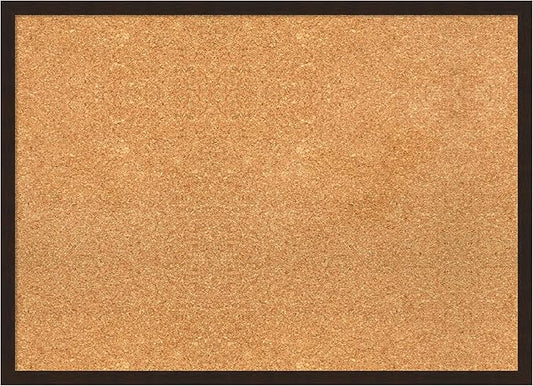 Amanti Art Natural Cork Board for Wall, 21x29 Vision Board with Brown Wood Frame, Medium Corkboard Office Decor for Home Organization, Rustic Farmhouse Corkboard Pinboard to display items for home-DeskLoop Office