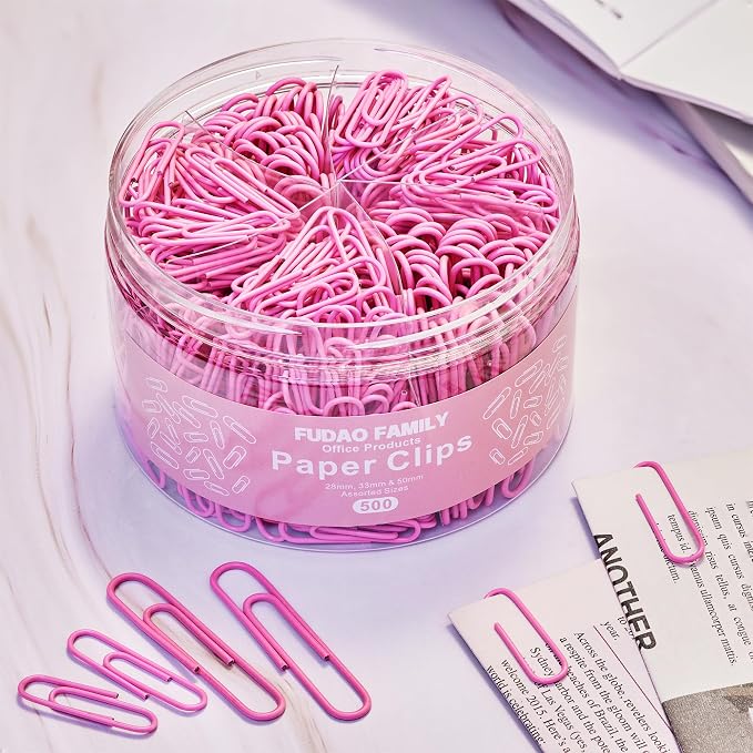FUDAO FAMILY 500pcs Paper Clips Assorted Sizes, Medium and Large（1.1inch - Image 3
