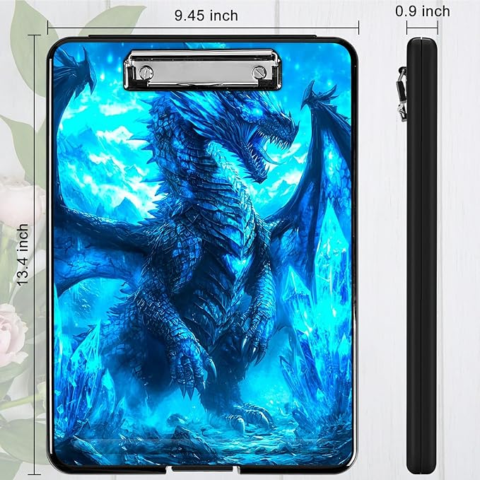 Blue Snow Dragon A4 Clipboard - Image 4