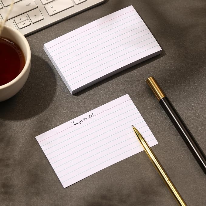 Extra Heavyweight 3x5 Inch Ruled Index Cards, Made of 92lb Weight Thick Paper - Image 3