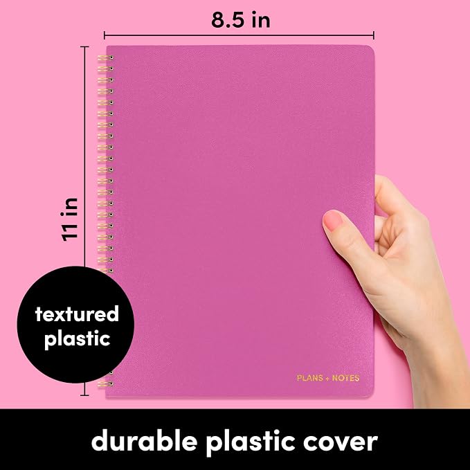 PAPERAGE Undated Daily Planner & To Do List Notepad, 8.5 in x 11 in, Spiral - Image 2