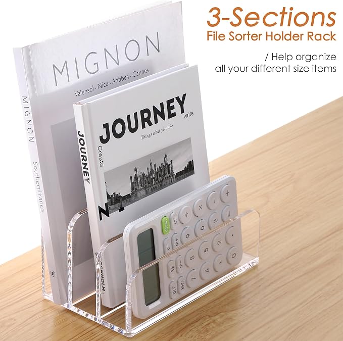 SANRUI 3 Compartments Mail Organizer Letter Holder - Image 2