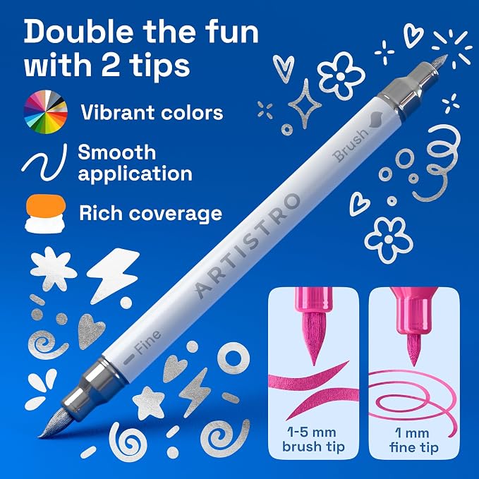 ARTISTRO 5 Metallic Acrylic Paint Markers - Image 3