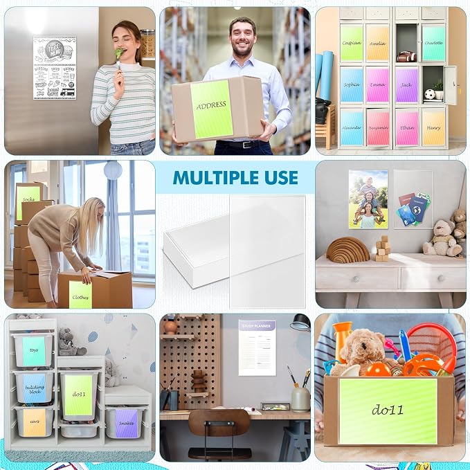 Outus 60 Pcs Self Adhesive Shop Ticket Holders Clear Plastic Sleeves Adhesive - Image 6