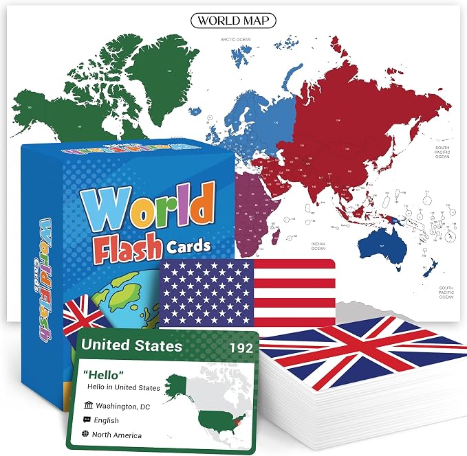 World Flags Flashcards, Geography Game by BrightenKidz