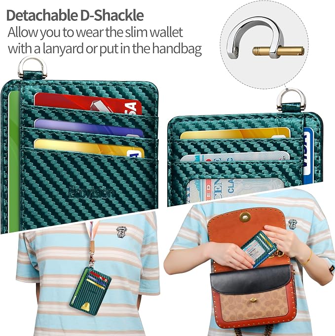 Slim Minimalist Front Pocket Wallet, RFID Blocking Credit Card Holder Wallet - Image 5
