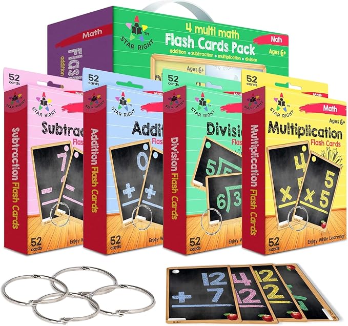 Star Right Math Flash Cards Set of 4 by StarRight