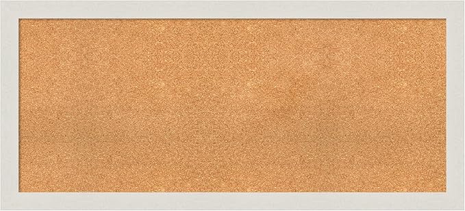 Amanti Art Natural Cork Board for Wall, 23x51 Vision Board with White Frame, Oversize Corkboard Office Decor for Home Organization, Country Rustic Corkboard Pinboard to Display Items for Home-DeskLoop Office