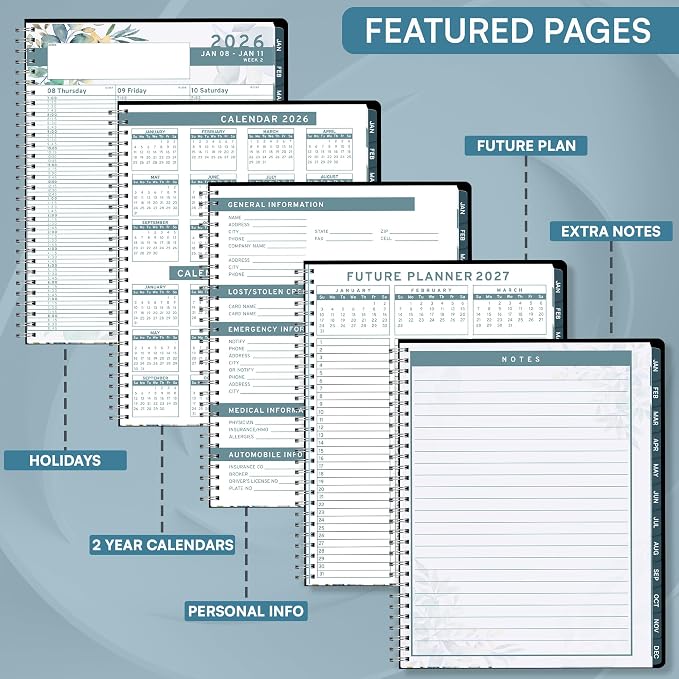 Ensight 2026 Appointment Book and Planner 8.5" x 11" Large Hourly Weekly Daily - Image 7