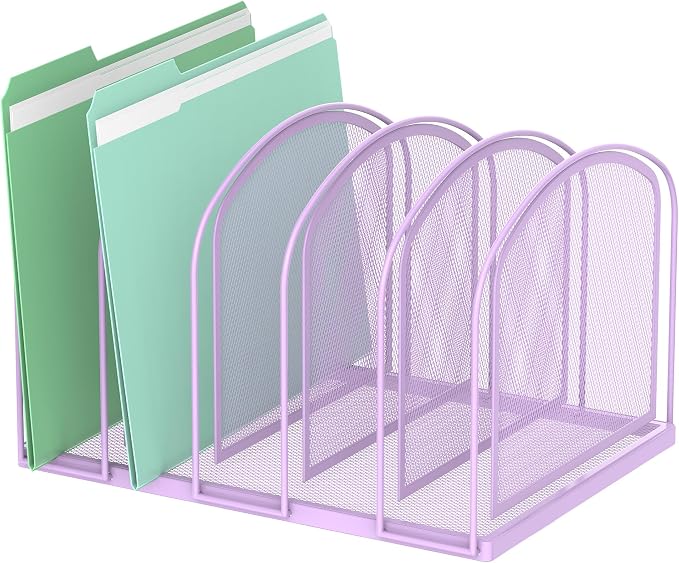 SUPEASY File Organizer 5-Section Mesh Desk Organizer, Upright File Organizer by SUPEASY