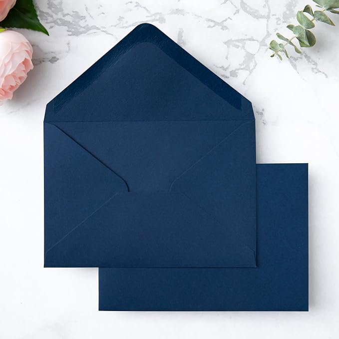 PONATIA 50 Pack A1 Envelopes, 3.62 x 5.2'' Navy Blue Envelopes Perfect by ponatia