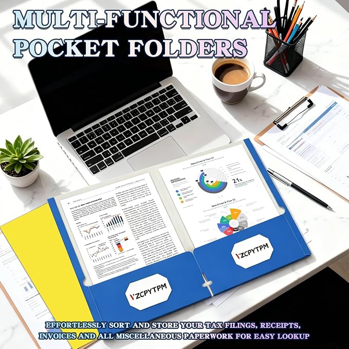 8 Packs Pocket File Folders, File Folders - Image 3