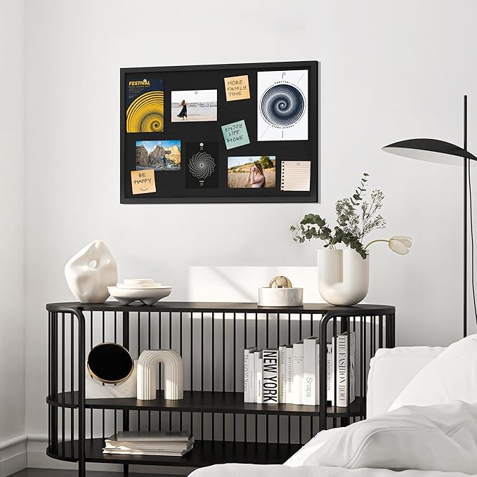 DAHAPYBOO Cork Board with Linen Black, Bulletin Board 23"x17" | Corkboards - Image 7
