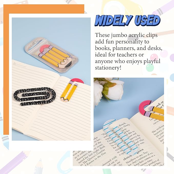 24 Pack Jumbo Acrylic Paper Clips - Image 4