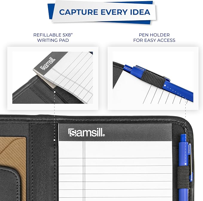 Samsill Professional Padfolio, Faux-Leather Mini Portfolio, - Image 6