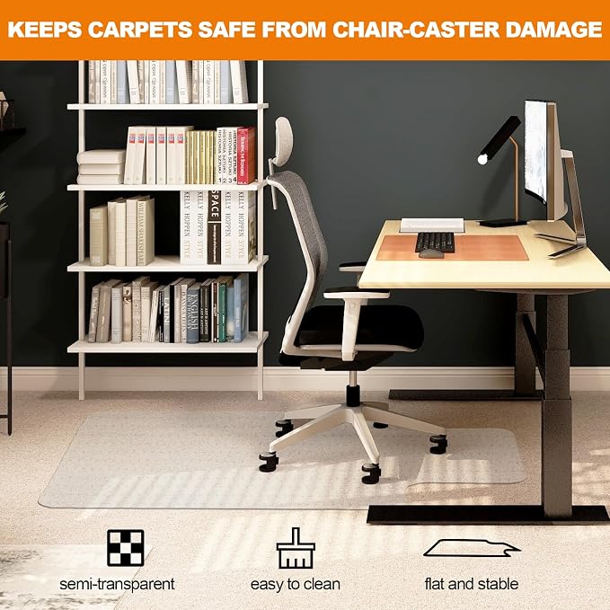 Chair Mat for Carpet- Low Pile Carpet Protector for Office Gaming Computer Desk - Image 3