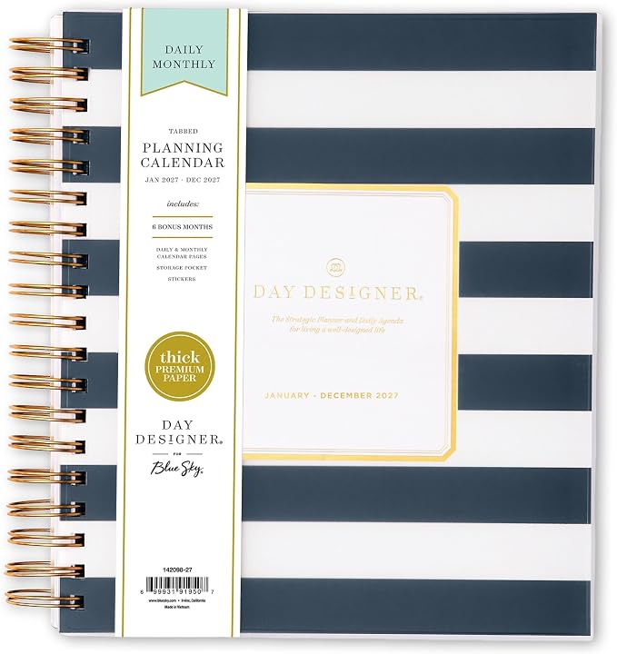 Blue Sky Day Designer 2027 Daily and Monthly Planner Calendar, January 2027 by BlueSky