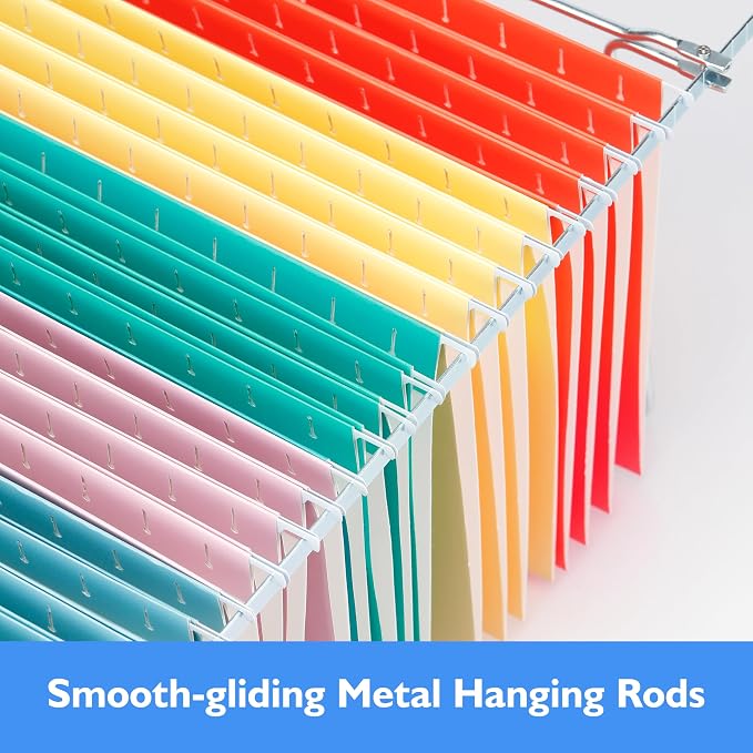 25 Packs Hanging File Folders, 5 Assorted Colors Hanging File Folders Letter - Image 5