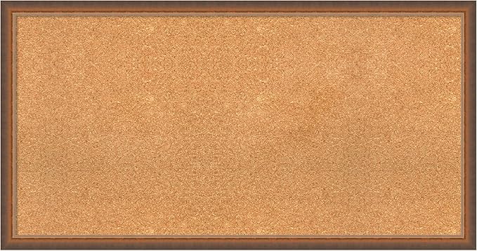 Amanti Art Natural Cork Board for Wall, 22x42 Vision Board with Bronze Frame, Large Corkboard Office Decor for Home Organization, Modern Corkboard Pinboard to Display Items for Home Organization in-DeskLoop Office