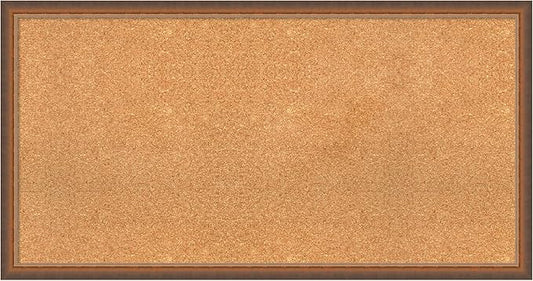 Amanti Art Natural Cork Board for Wall, 22x42 Vision Board with Bronze Frame, Large Corkboard Office Decor for Home Organization, Modern Corkboard Pinboard to Display Items for Home Organization in-DeskLoop Office