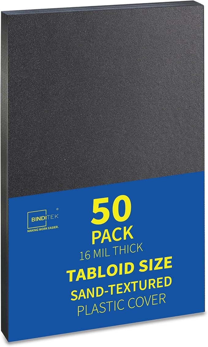 Binditek 50 Pack 16 Mil Sand-Textured Polycover, 11 x 17 Inches Front and Back by Binditek