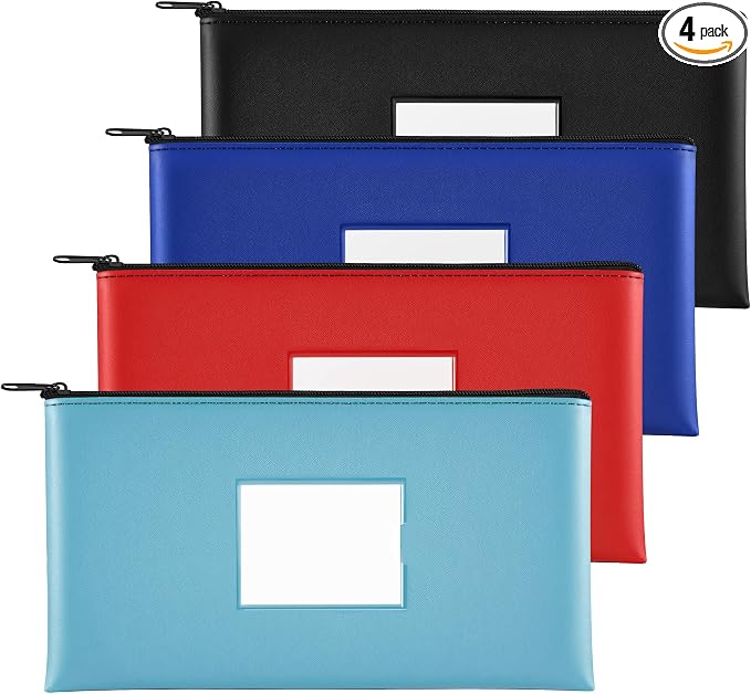 SMARTAKE Money Bags with Zipper, Waterproof Leather Money Pouches, by SMARTAKE