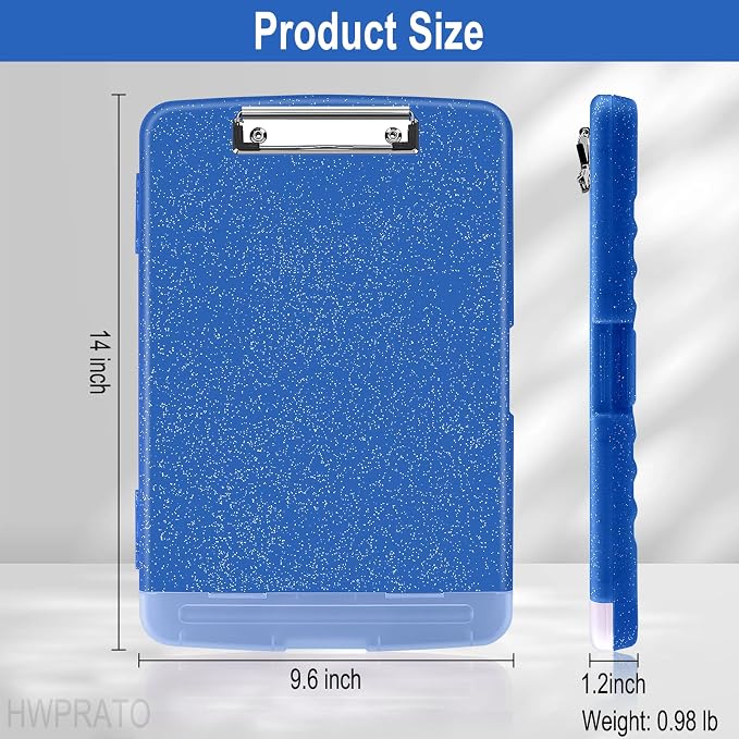 HWPRATO Glitter Clipboard with Storage, Clip Boards 8.5x11 with Pen Holder - Image 2