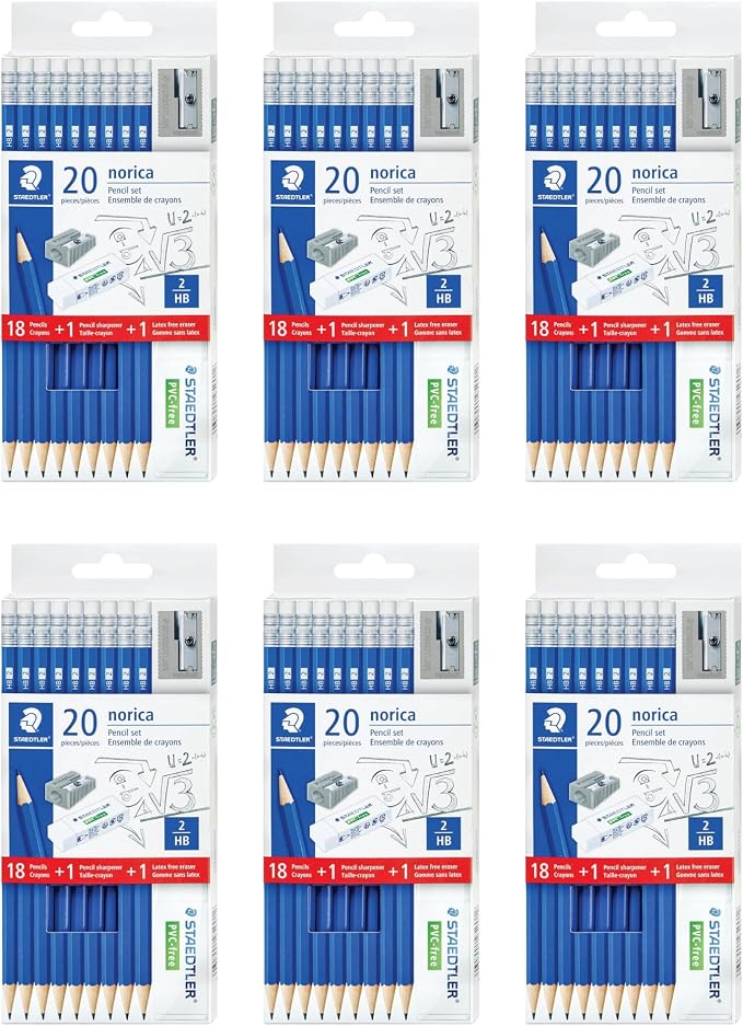 STAEDTLER Norica #2 HB Wood-Cased Pencil Set: 18 Pre-Sharpened Graphite Pencils by Staedtler