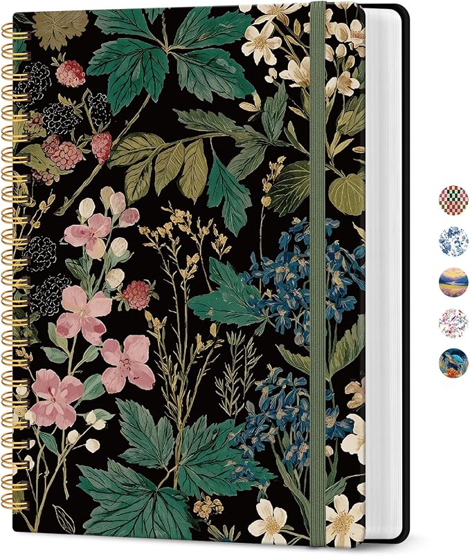 Lined Spiral Notebook Journal for Work, 300 Pages Thick B5 College Ruled by Taja
