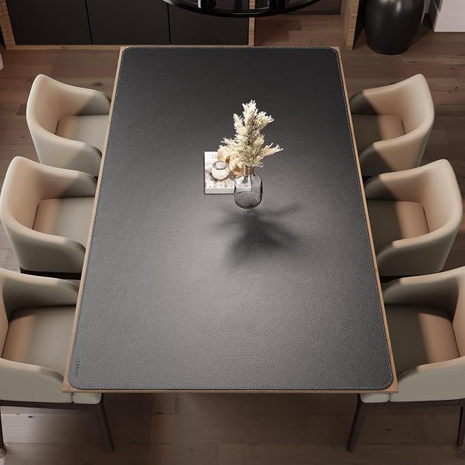 CENNBIE HUGE220 86.6" x 47" Black Leather Desk Mat - Image 6