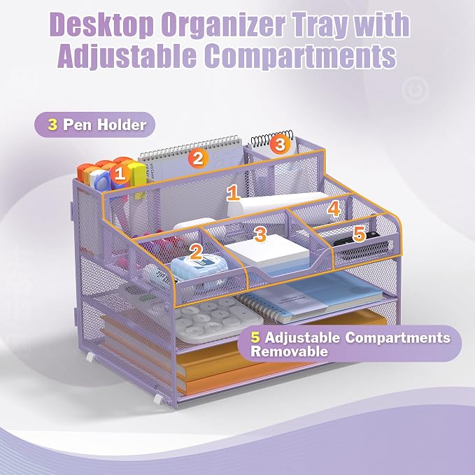 Docnest 3 Tier Mesh Desk Organizer - Image 4