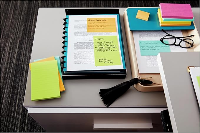 Post-it Mini Notes, 1 3/8 x 1 7/8 in, 24 Pads, America's #1 Favorite Sticky Notes, Poptimistic Post-it Notes, Post-it Notes, Power Pink, Aqua Blue, Vital Orange, Neon Green, Guava Pink-DeskLoop Office