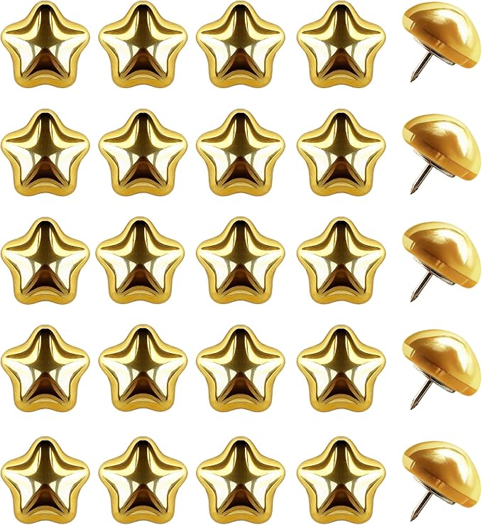 Gold Push Pins for Wall, Thumb Tacks for Bulletin Board, Cute Decorative by Tandarui