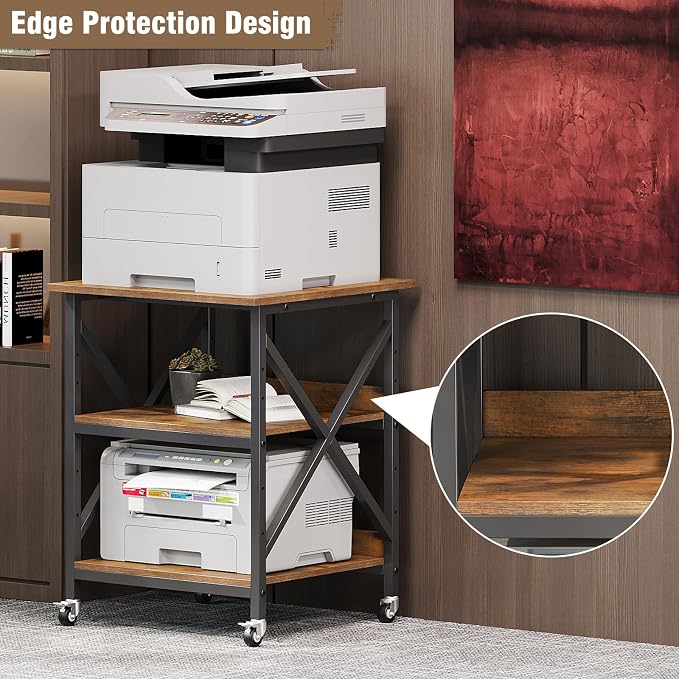 VENNQD 23.6 x 23.6 x 30.3 Inches Printer Stand, Large Printer Table - Image 5