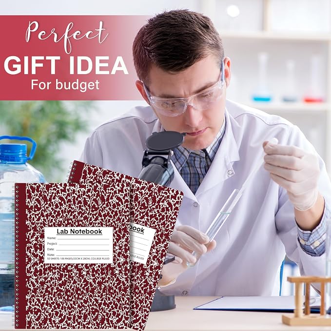 Affrolling 2 Pack Carbonless Lab Notebook Carbon Copy 8.5'' x 11'' 50 Sets of - Image 6