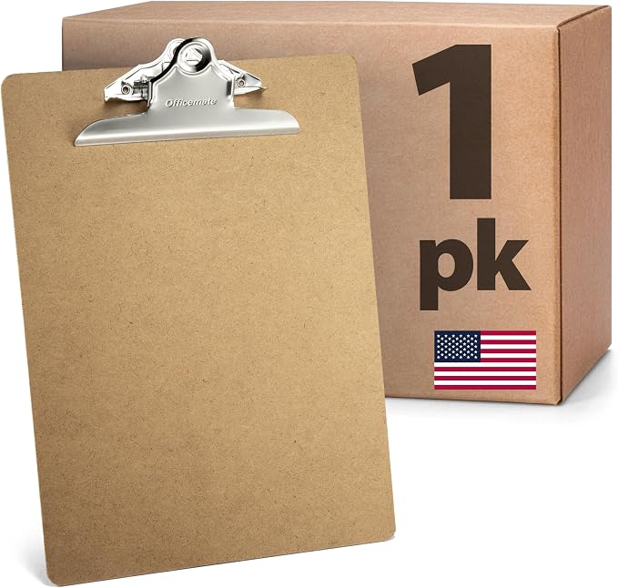 Officemate Recycled Wood Clipboard, 6 Inch Clip, 1 Pack Clipboard, Letter Size by Officemate