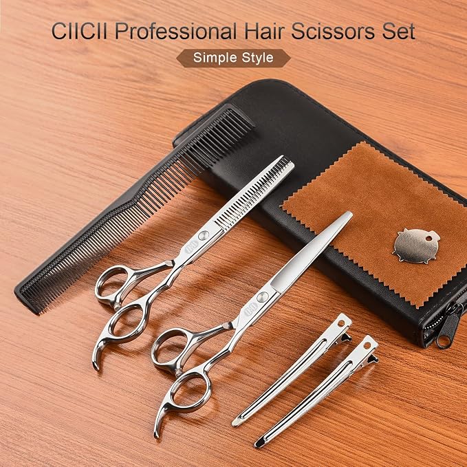 CIICII Hair Cutting Scissors Shears Kit, Professional Barber Haircut Scissors - Image 7