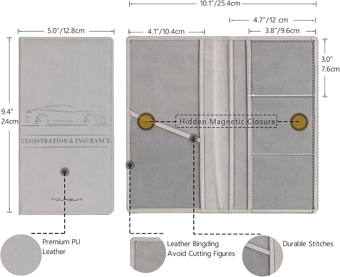 TOURSUIT Car Registration and Insurance Card Holder, Vehicle License Document - Image 4