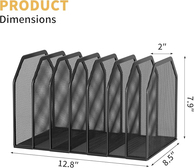 FANXIYQ Black 7-Section File Folder Organizer - Image 5