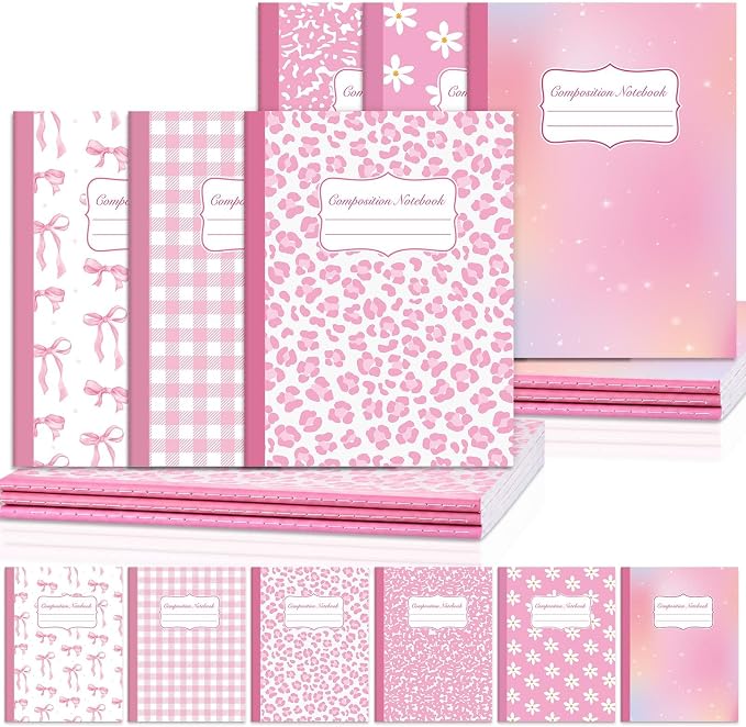 6 Pack Large Composition Notebooks Bulk 9.8 × 7.5 in Wide Ruled Hard Cover by Unknown