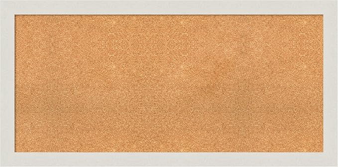 Amanti Art Natural Cork Board for Wall, 23x47 Vision Board with White Frame, Oversize Corkboard Office Decor for Home Organization, Country Rustic Corkboard Pinboard to Display Items for Home-DeskLoop Office