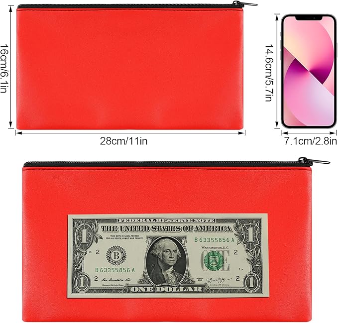 4Pack Money Bag 11 X 6 ", Safe Durable Money Bags - Image 2