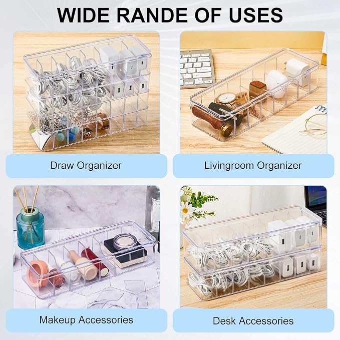 Tatuo 2 Pcs Cord Organizer for Drawer Desktop, Cable Organizer Box - Image 7