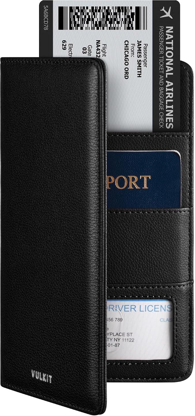 VULKIT Passport Holder Wallet RFID Blocking Travel Wallet by VULKIT