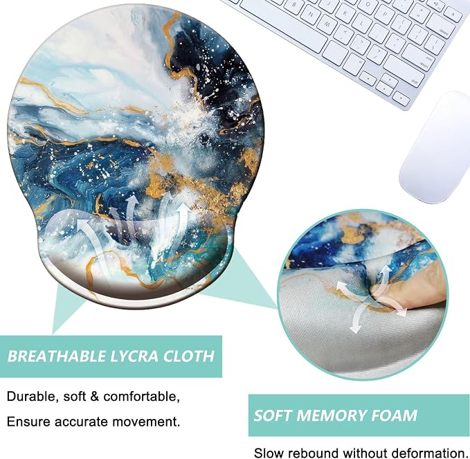 Mouse Pad with Wrist Support, Ergonomic Mouse Pad with Memory Foam Wrist Rest - Image 3