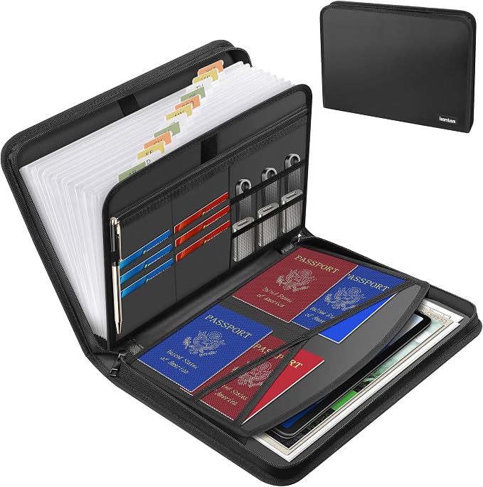 Hontom Accordion File Organizer, 13 Pockets Fireproof Expanding File Folder by Hontom