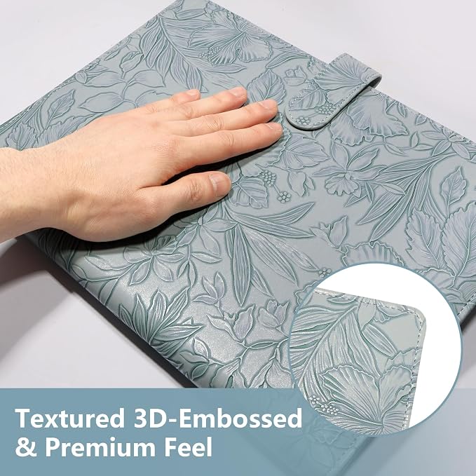 Professional Padfolio Portfolio Binder, Textured Embossing Faux Leather Folder - Image 7
